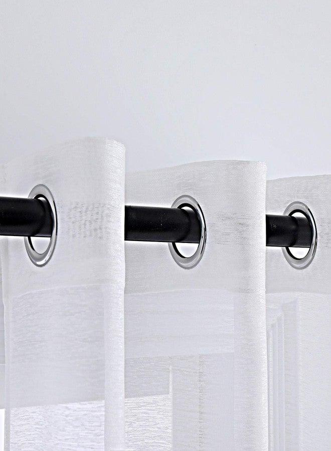 DONREN 108 inch Extra Length Sheer Curtains for Bedroom - Grommet Top Solid Luxury Soft Gauze Voile Window Panels for Patio (52 W x 108 L,White,2 Pieces) - Image 2